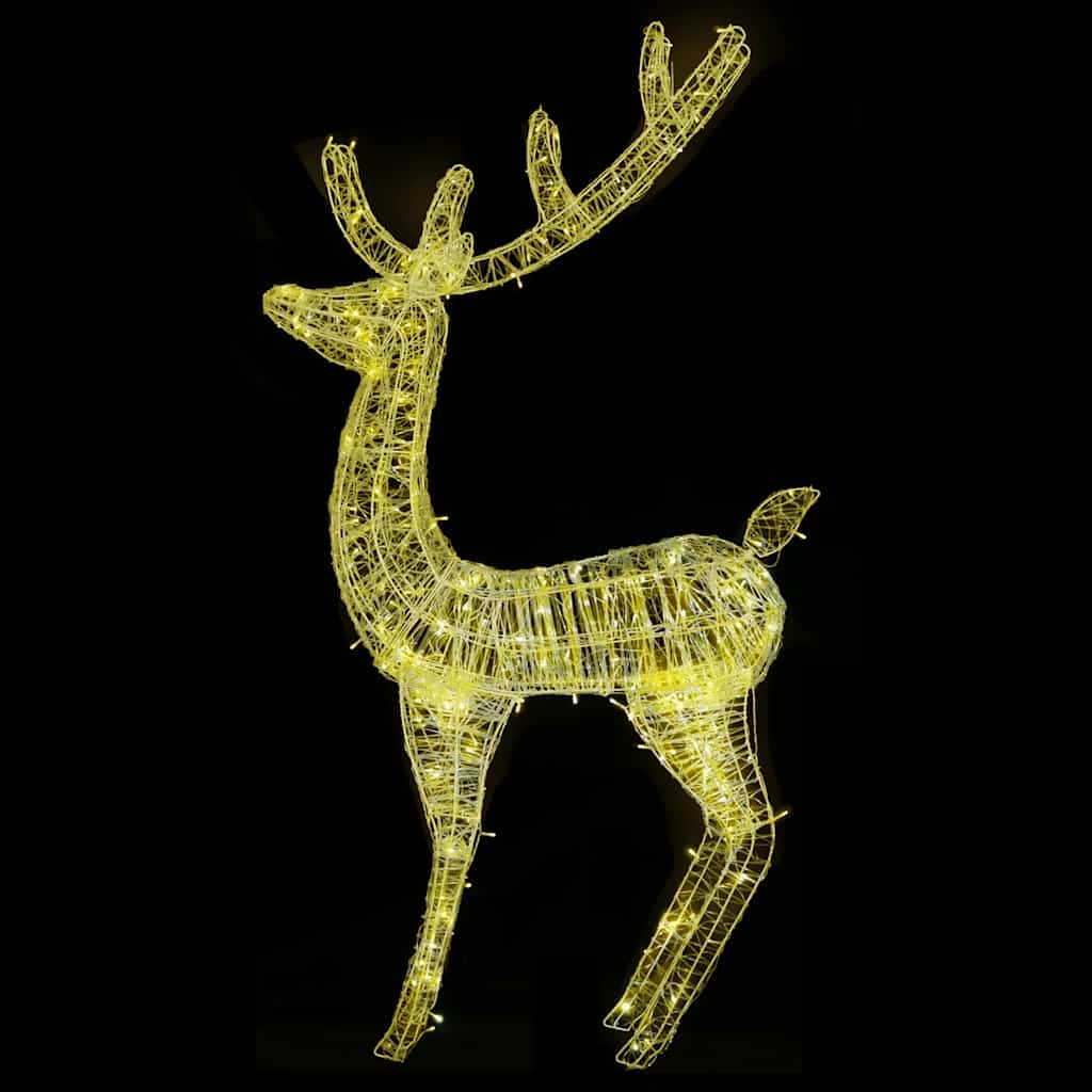 Renne di Natale XXL in Acrilico 250 LED 3 pz 180cm Bianco Caldo
