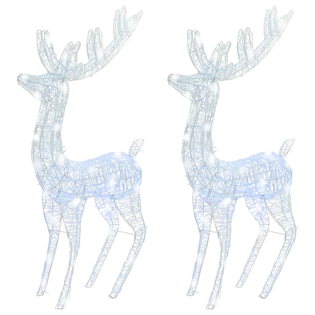 Renne di Natale XXL in Acrilico 250 LED 2pz 180cm Bianco Freddo