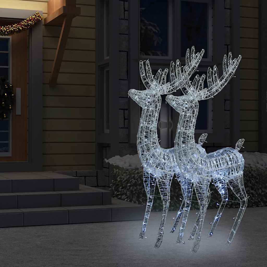 Renne di Natale XXL in Acrilico 250 LED 2pz 180cm Bianco Freddo