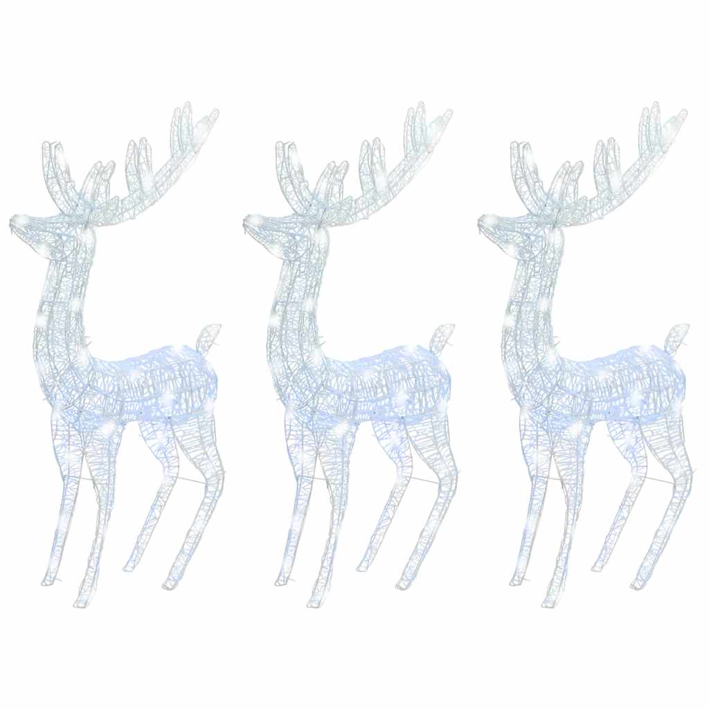 Renne di Natale XXL in Acrilico 250 LED 3pz 180cm Bianco Freddo