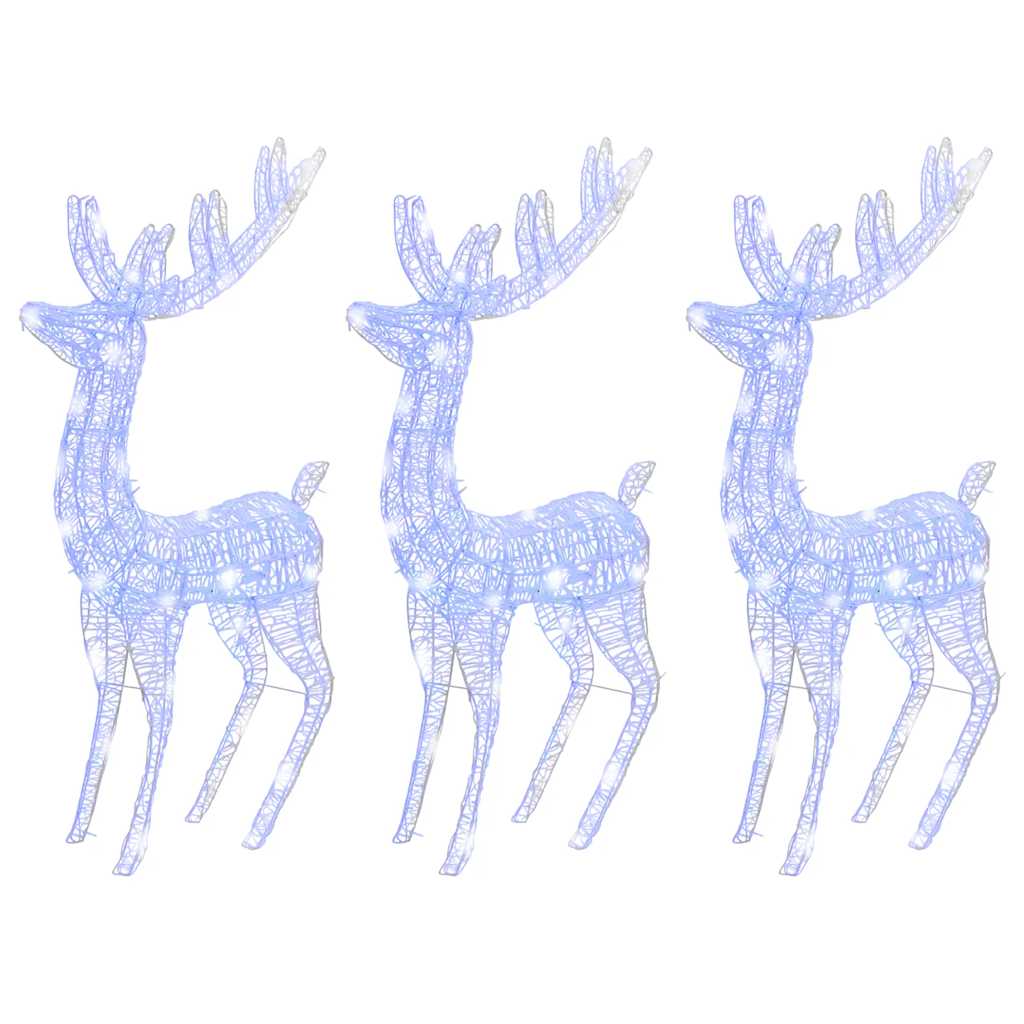 Renne di Natale XXL in Acrilico 250 LED 3 pz 180 cm Blu