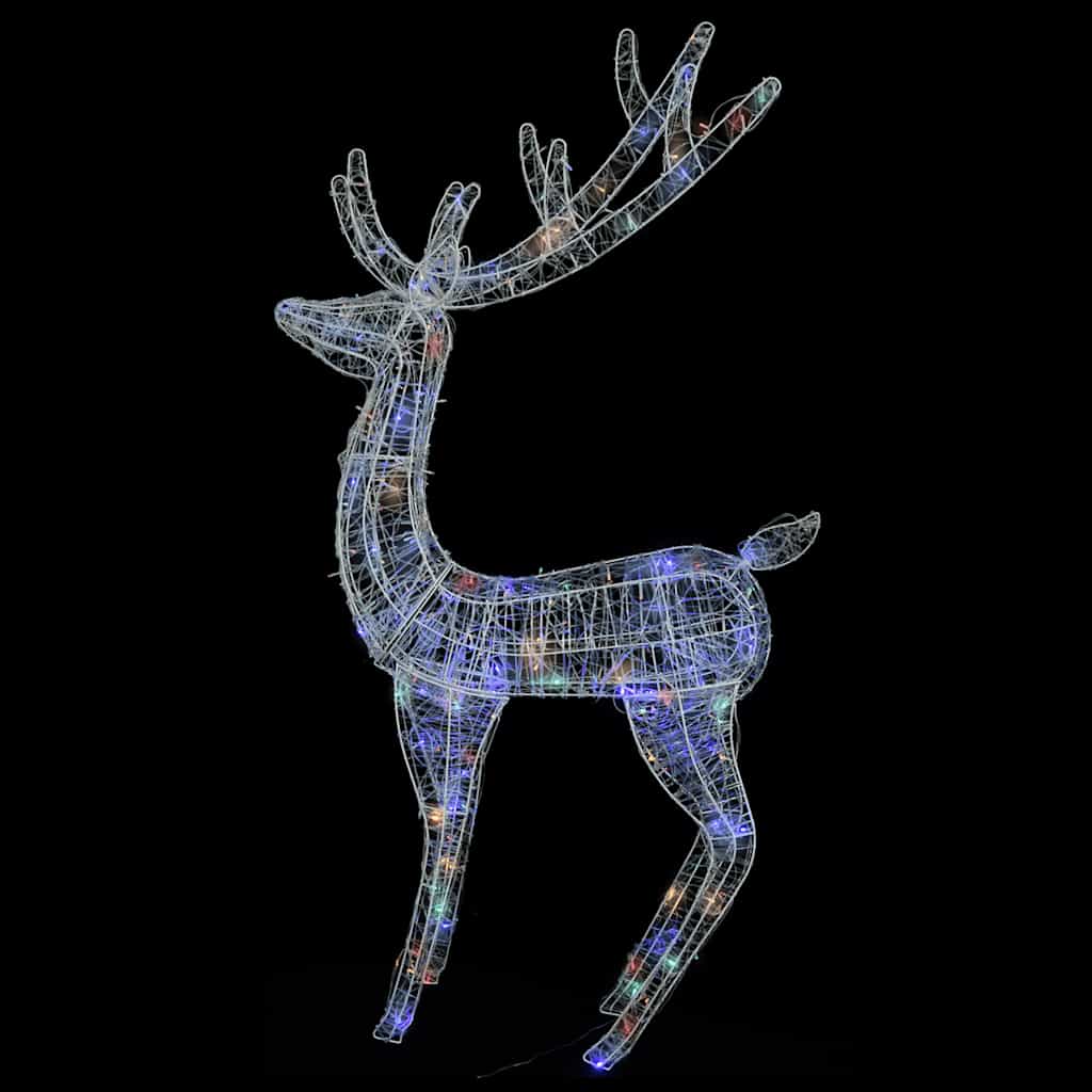 Renne di Natale XXL in Acrilico 250 LED 2 pz 180 cm Multicolore