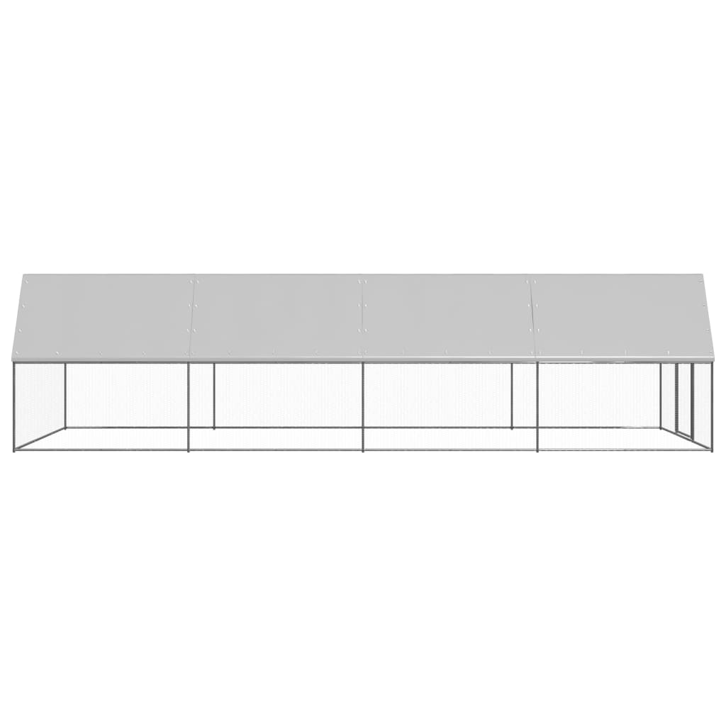 Gabbia per Polli da Esterno 3x8x2 m in Acciaio Zincato