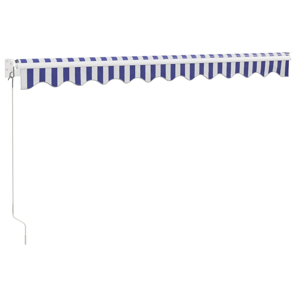 Tenda Sole Retrattile Blu e Bianca 3x2,5 m Tessuto e Alluminio
