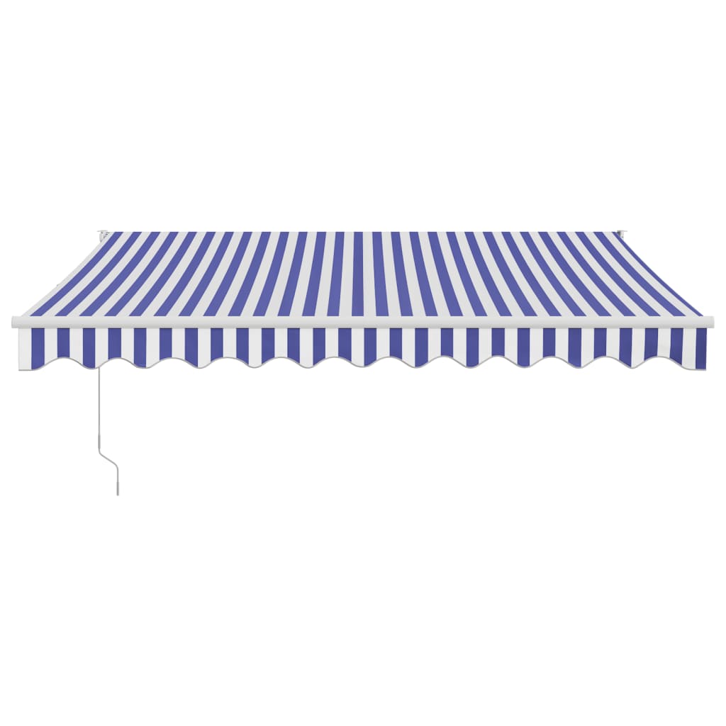 Tenda Sole Retrattile Blu e Bianca 3,5x2,5m Tessuto e Alluminio