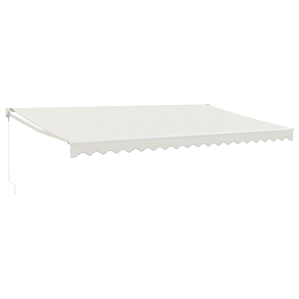 Tenda da Sole Retrattile Crema 5x3 m in Tessuto e Alluminio