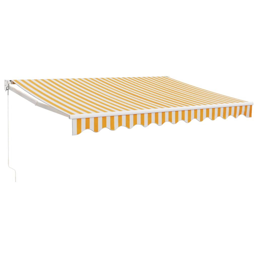 Tenda Retrattile Gialla e Bianca 3x2,5 m in Tessuto e Alluminio