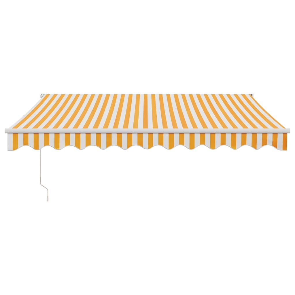Tenda Retrattile Gialla e Bianca 3,5x2,5 m Tessuto e Alluminio