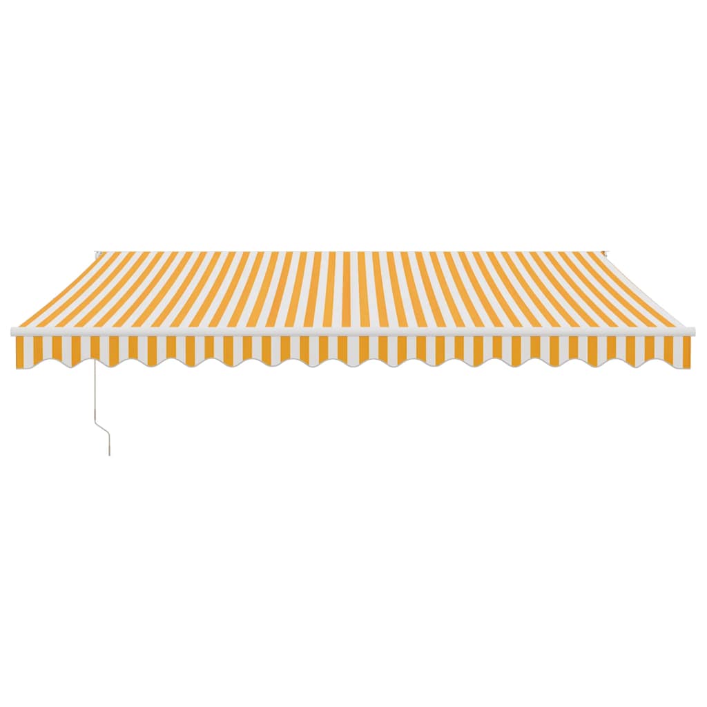 Tenda Sole Retrattile Gialla e Bianca 4x3 m Tessuto e Alluminio