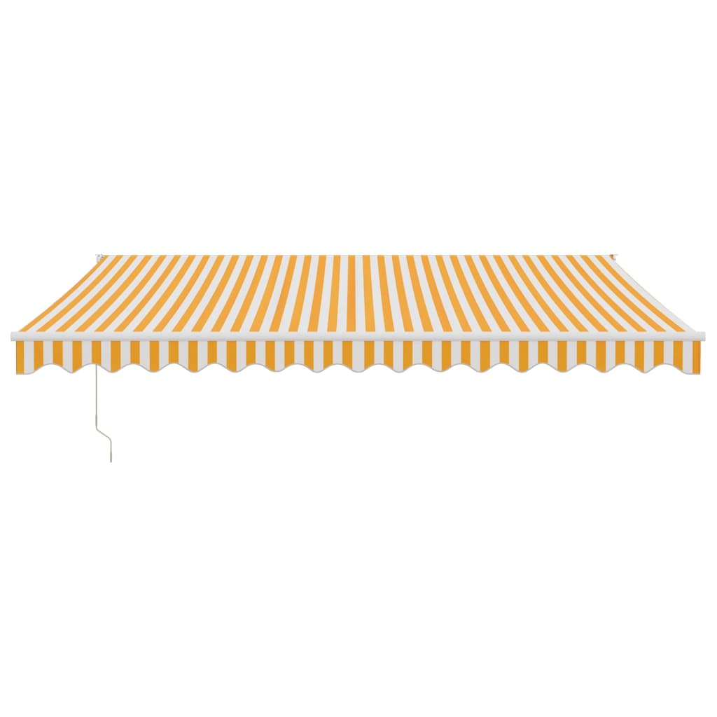 Tenda Retrattile Gialla e Bianca 4,5x3 m in Tessuto e Alluminio
