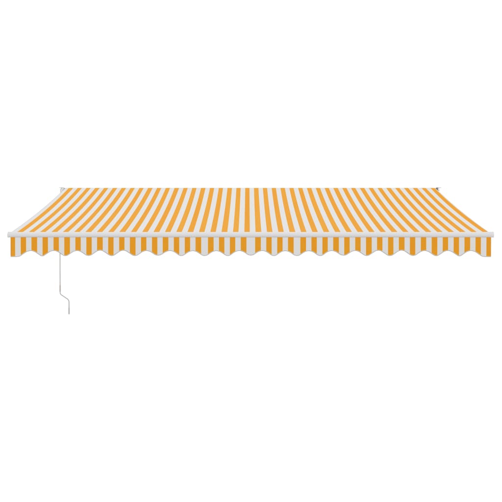 Tenda Sole Retrattile Gialla e Bianca 5x3 m Tessuto e Alluminio