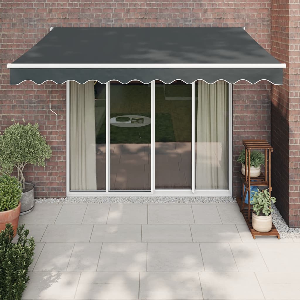 Tenda da Sole Retrattile Antracite 3x2,5 m Tessuto e Alluminio