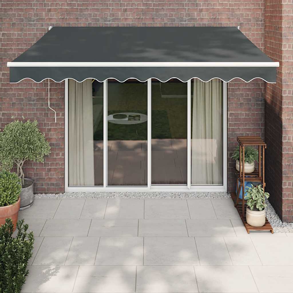 Tenda da Sole Retrattile Antracite 3,5x2,5m Tessuto e Alluminio