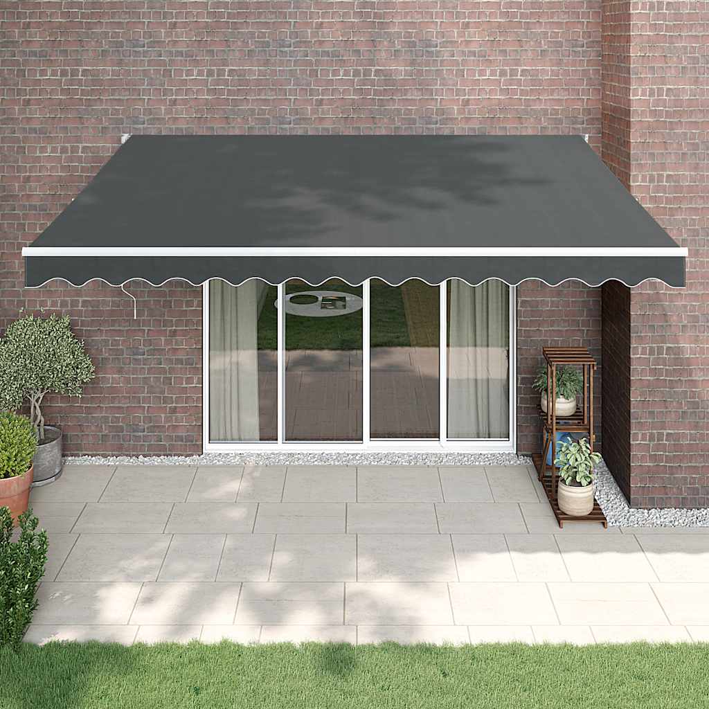 Tenda da Sole Retrattile Antracite 4,5x3 m Tessuto e Alluminio
