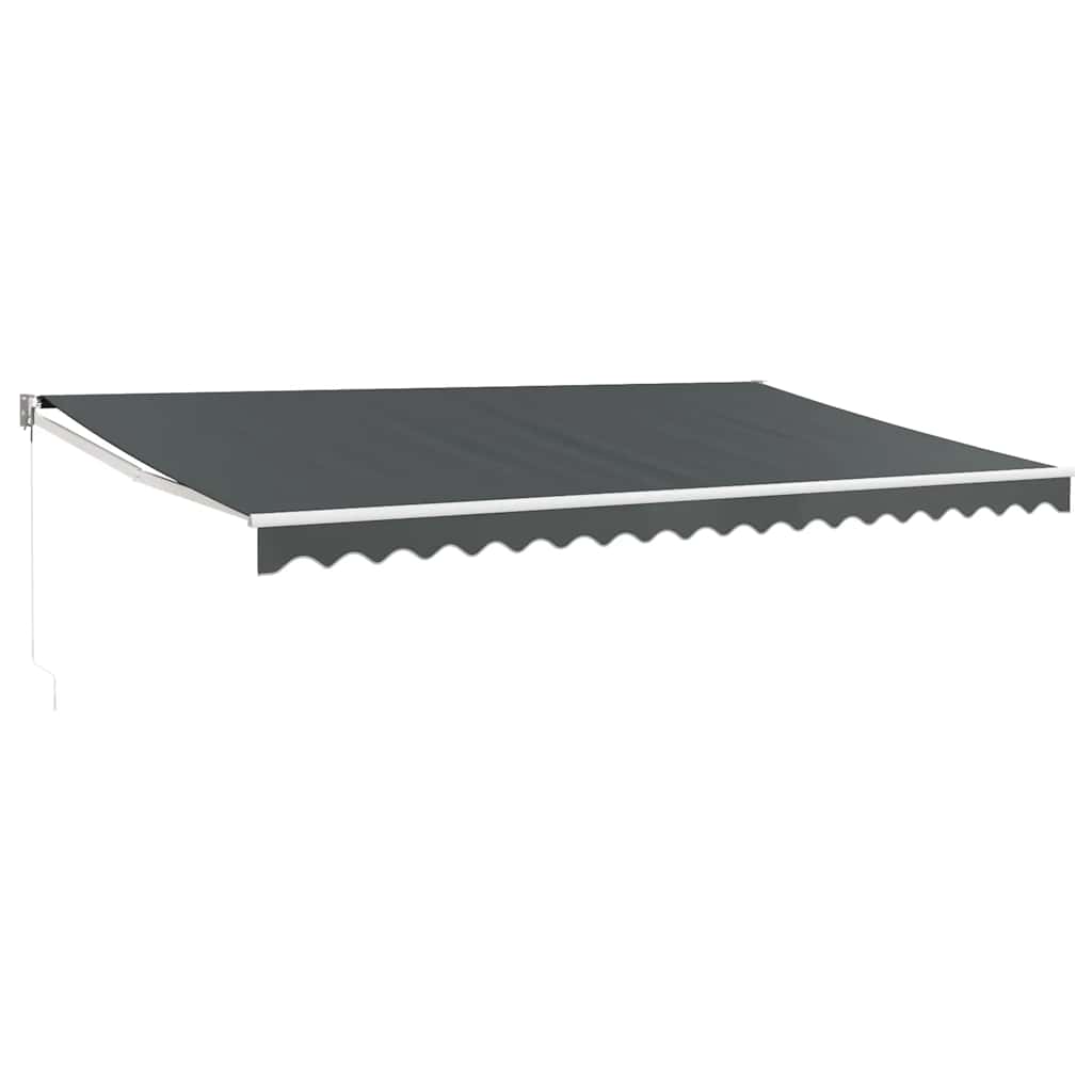 Tenda da Sole Retrattile Antracite 5x3 m in Tessuto e Alluminio