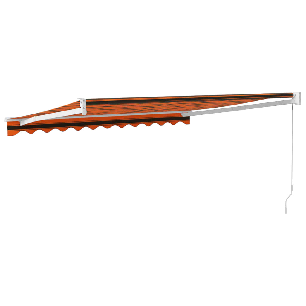 Tenda Retrattile Arancione Marrone 3,5x2,5m Tessuto e Alluminio