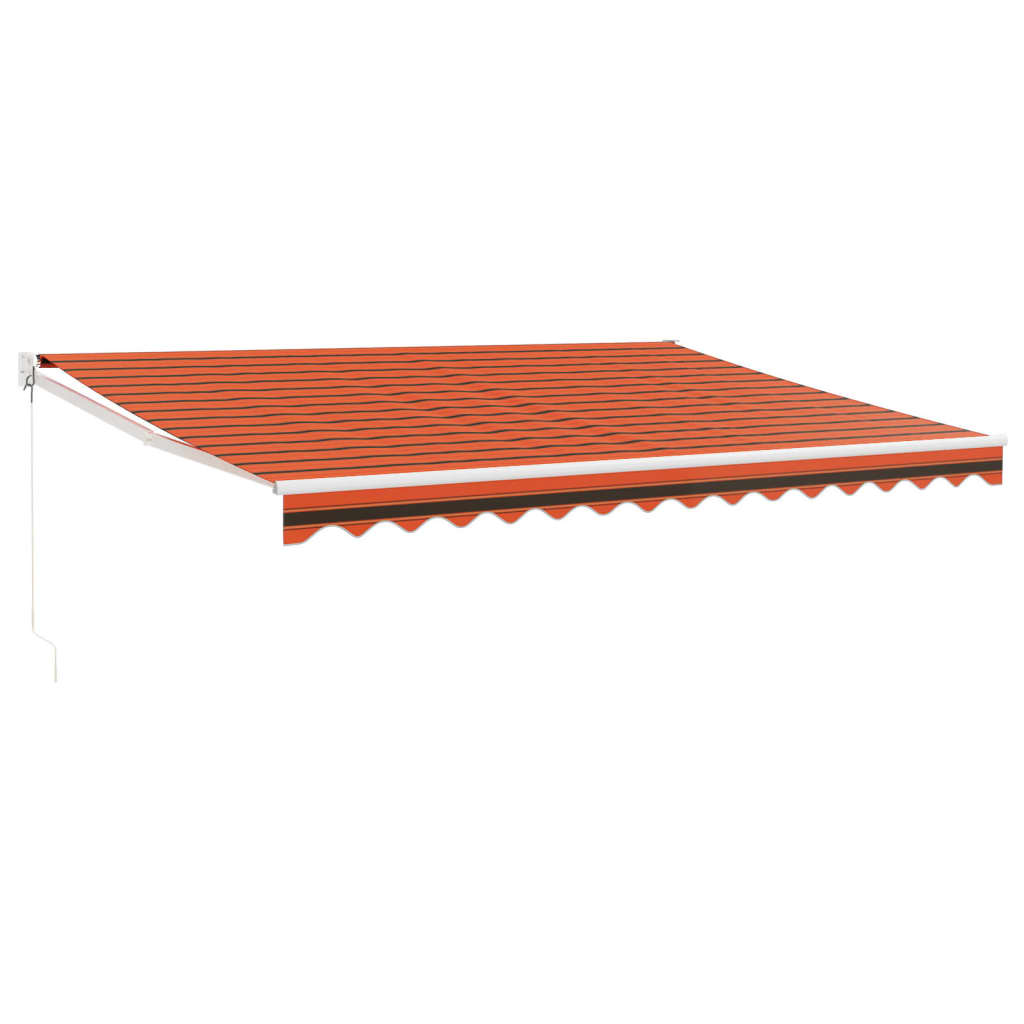 Tenda Sole Retrattile Arancione Marrone 4x3m Tessuto Alluminio