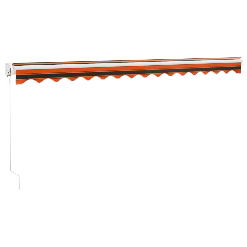 Tenda Sole Retrattile Arancione Marrone 4x3m Tessuto Alluminio