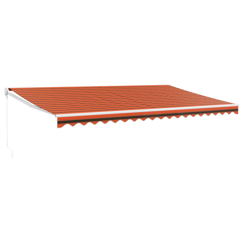 Tenda Sole Retrattile Arancione Marrone 5x3m Tessuto Alluminio