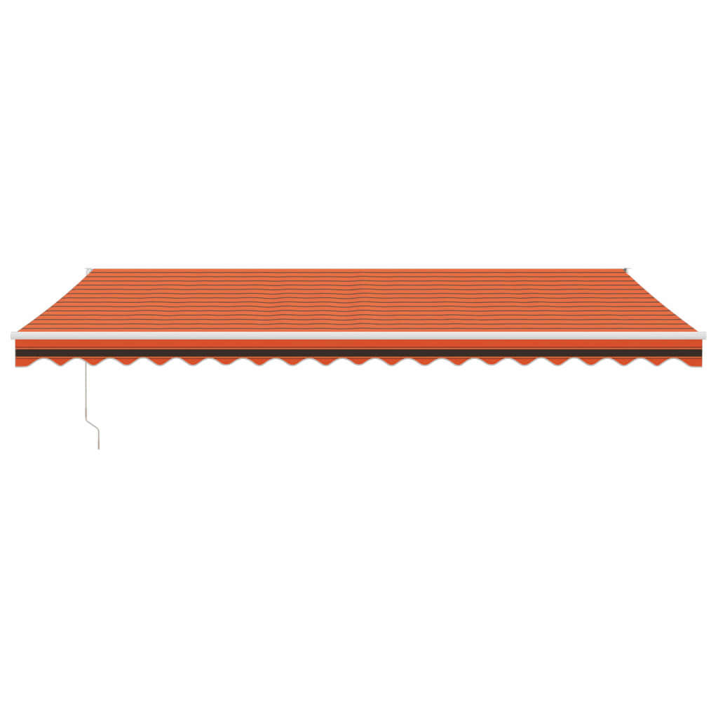 Tenda Sole Retrattile Arancione Marrone 5x3m Tessuto Alluminio