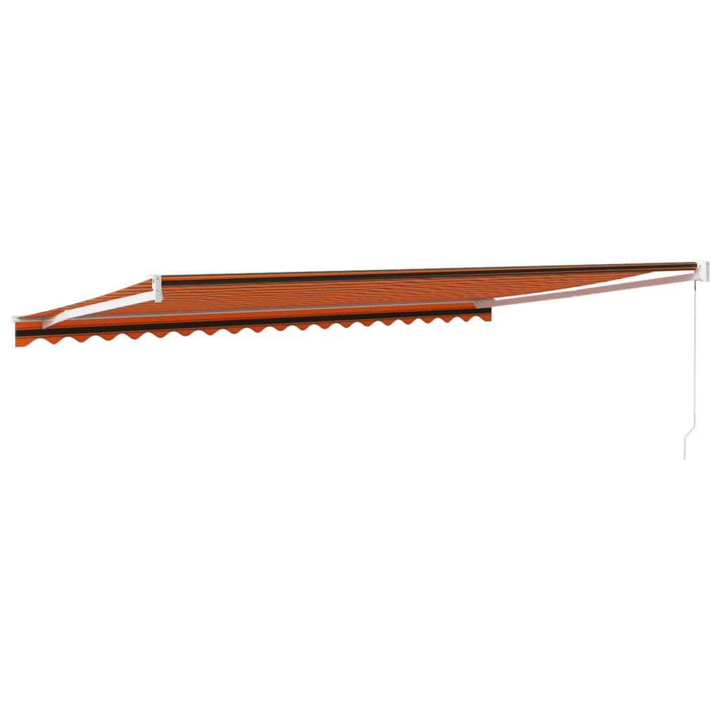 Tenda Sole Retrattile Arancione Marrone 5x3m Tessuto Alluminio