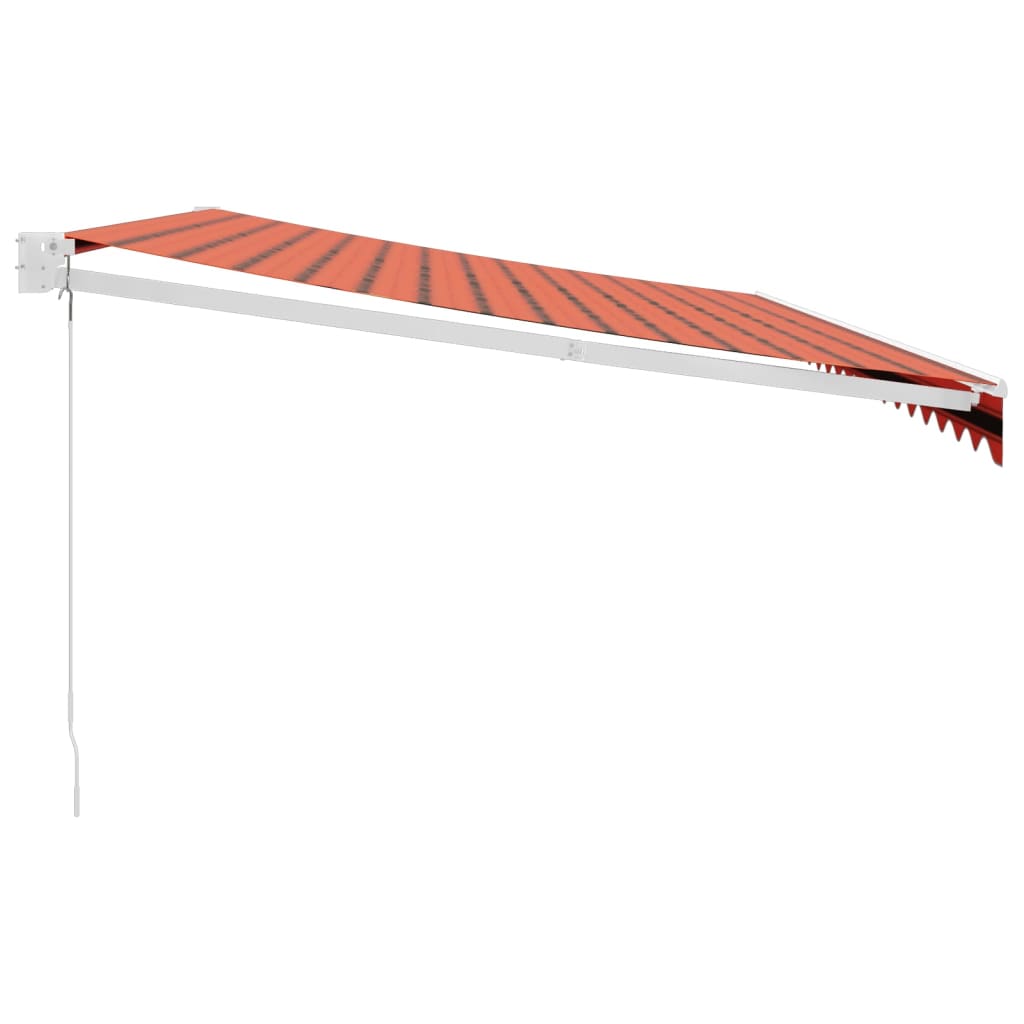 Tenda Sole Retrattile Arancione Marrone 5x3m Tessuto Alluminio