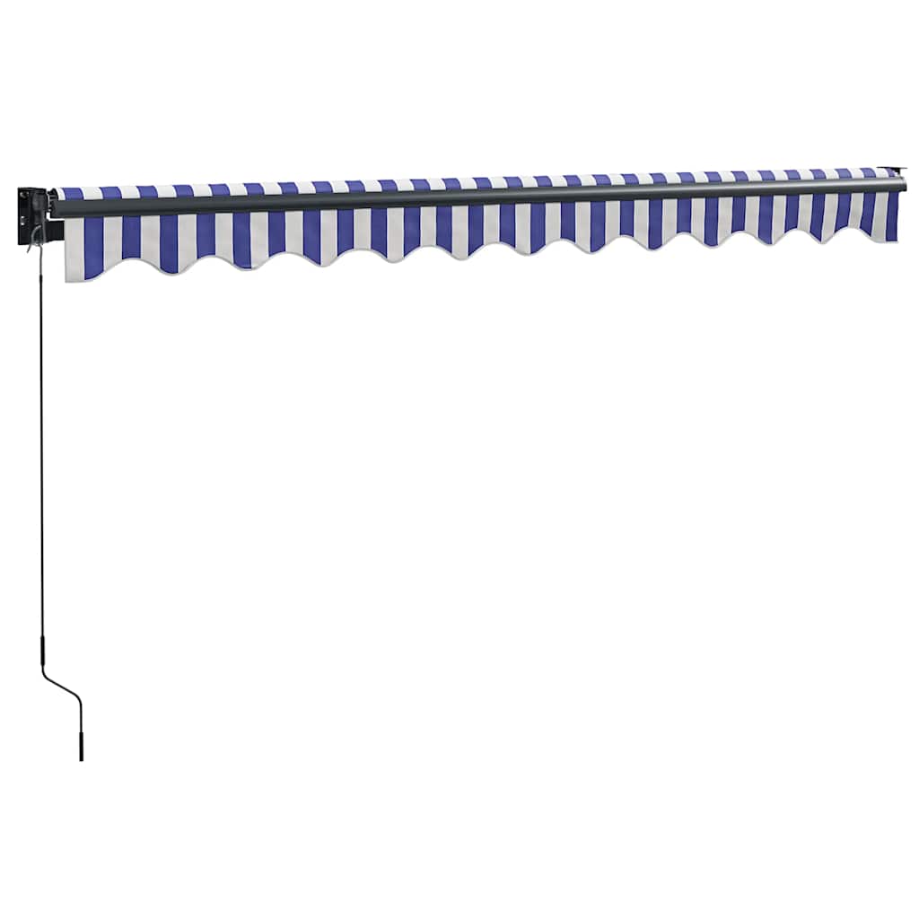 Tenda Sole Retrattile Blu e Bianca 3x2,5 m Tessuto e Alluminio
