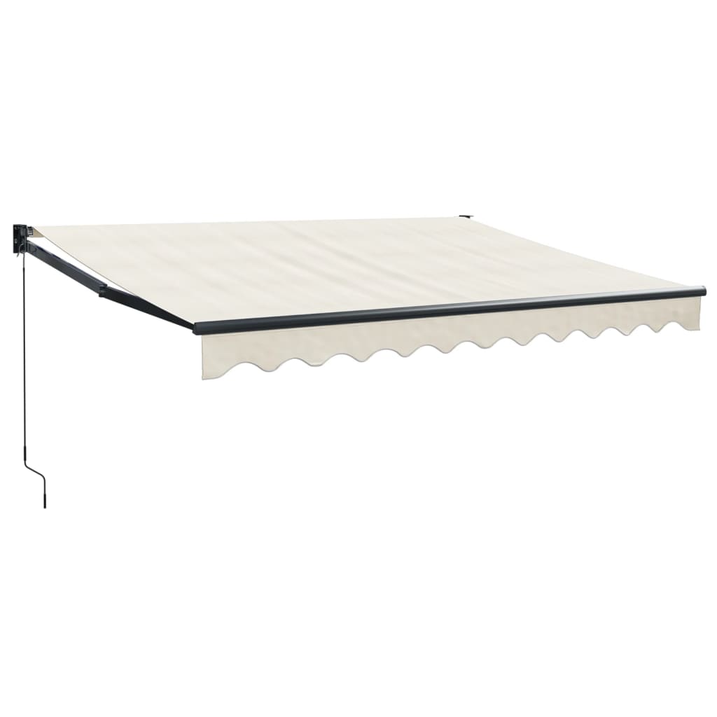 Tenda da Sole Retrattile Crema 3,5x2,5 m in Tessuto e Alluminio