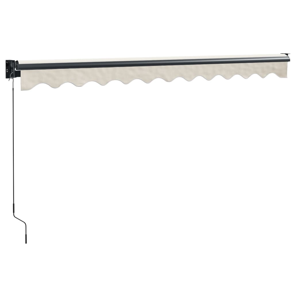 Tenda da Sole Retrattile Crema 3,5x2,5 m in Tessuto e Alluminio