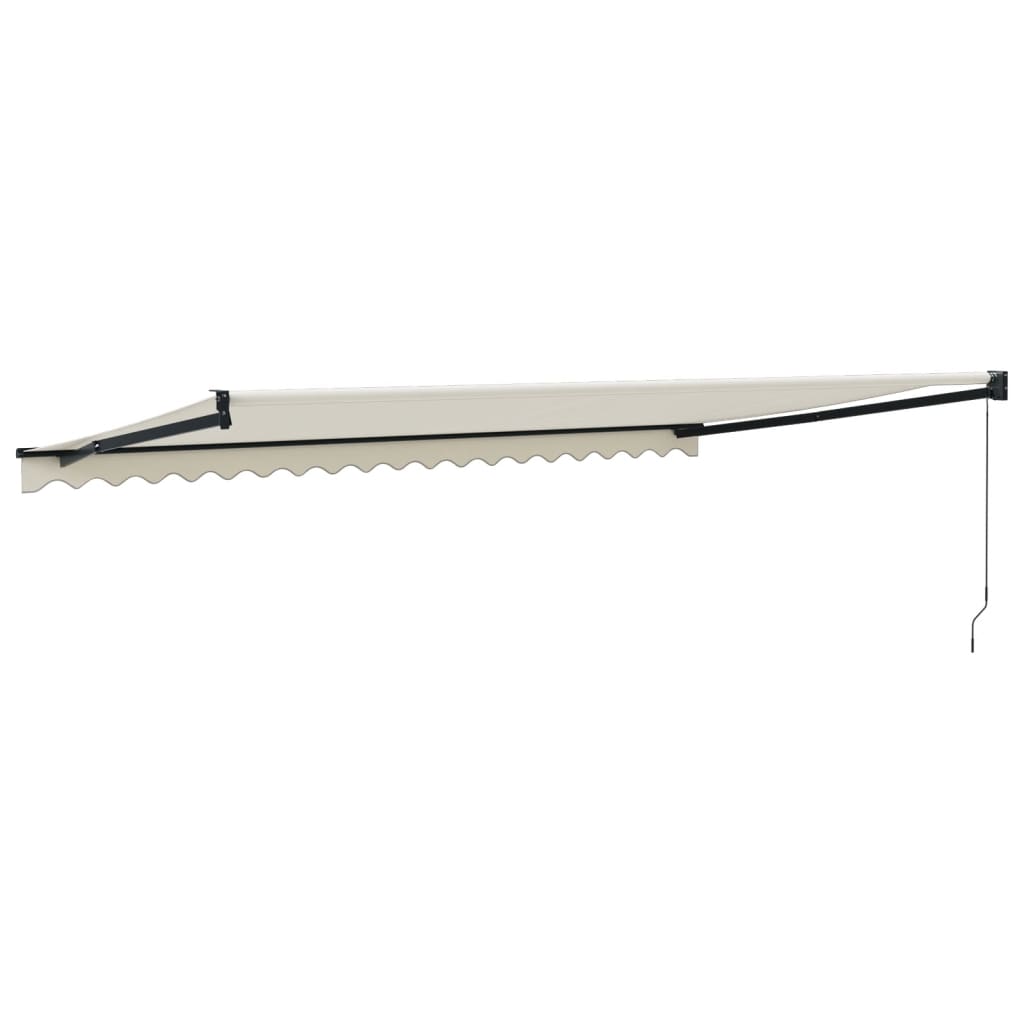 Tenda da Sole Retrattile Crema 5x3 m in Tessuto e Alluminio