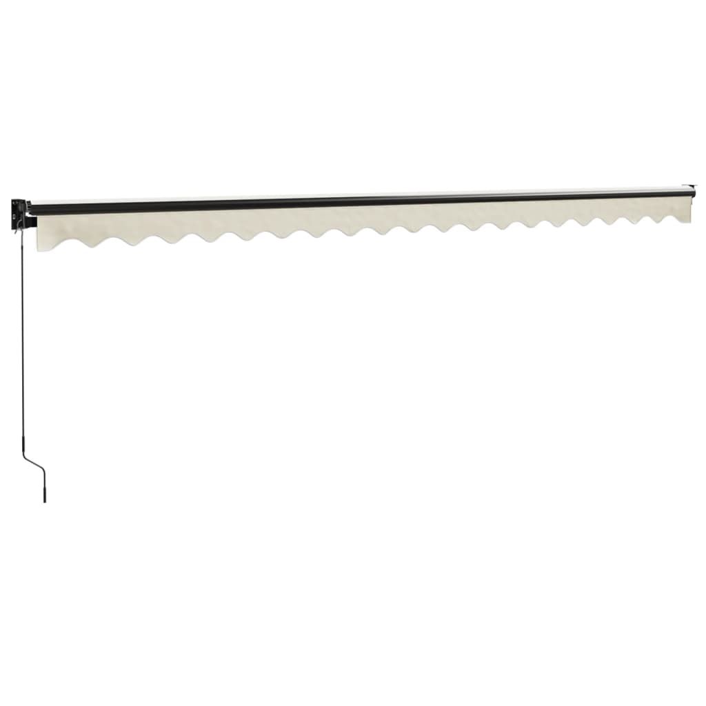 Tenda da Sole Retrattile Crema 5x3 m in Tessuto e Alluminio