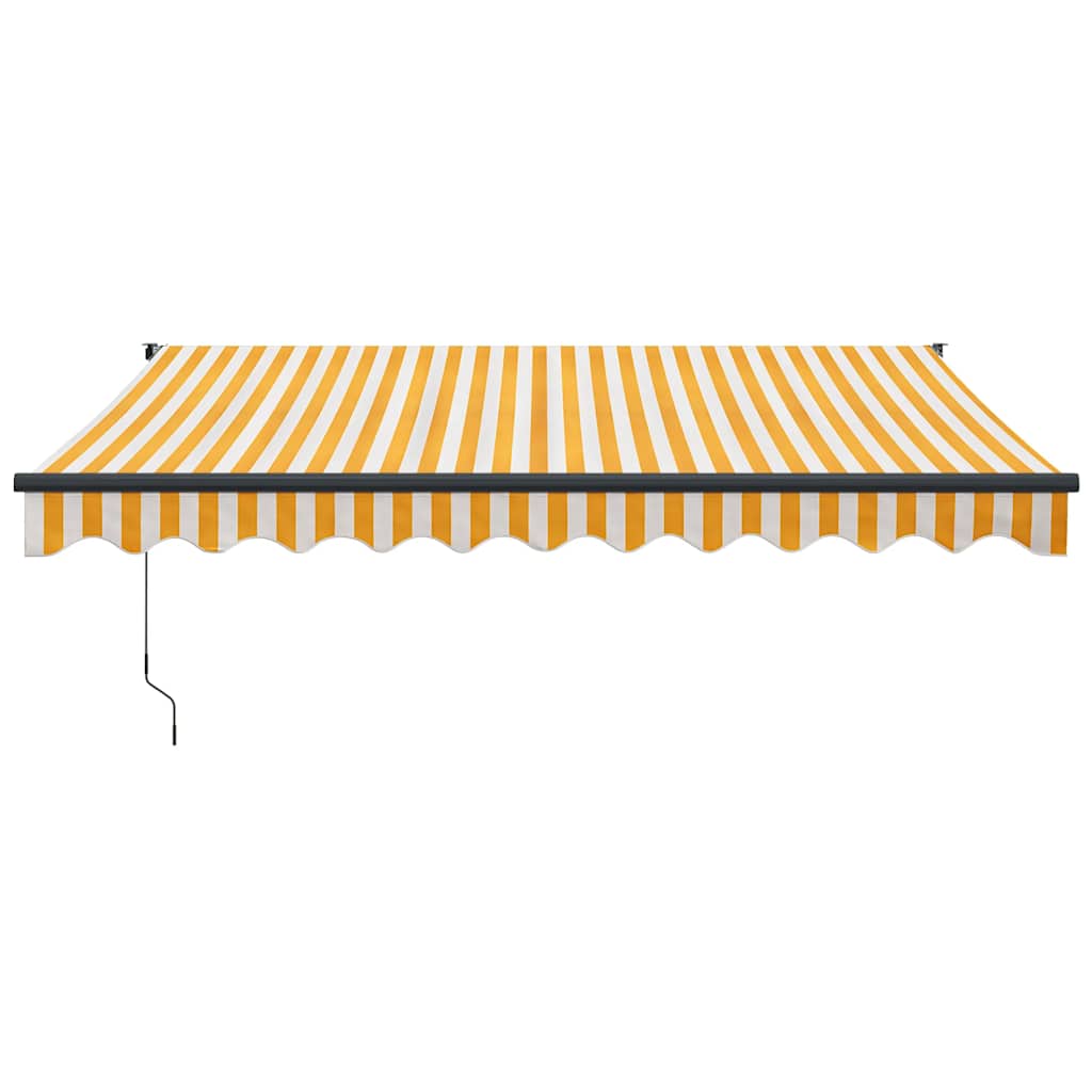 Tenda Retrattile Gialla e Bianca 3x2,5 m in Tessuto e Alluminio