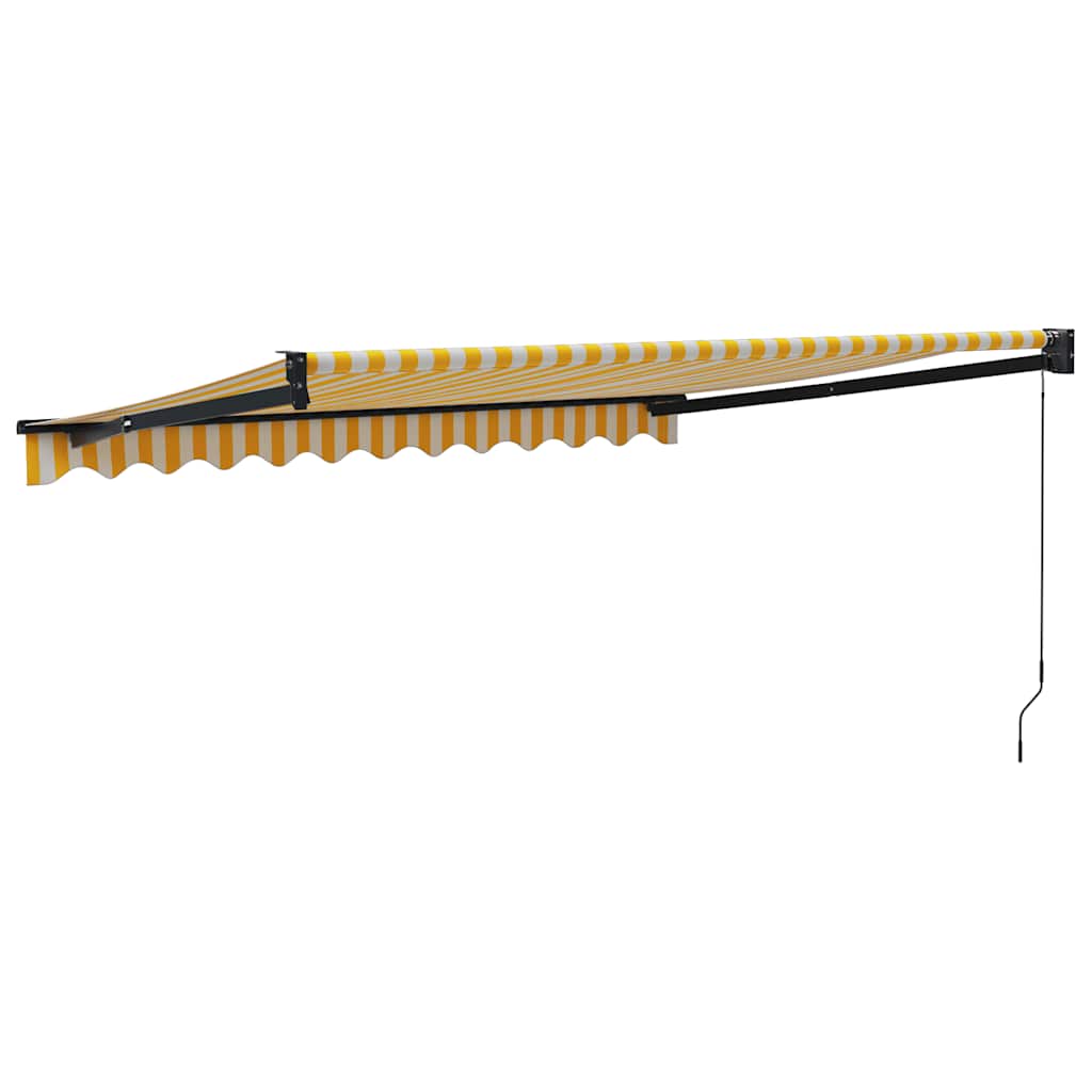 Tenda Retrattile Gialla e Bianca 3x2,5 m in Tessuto e Alluminio