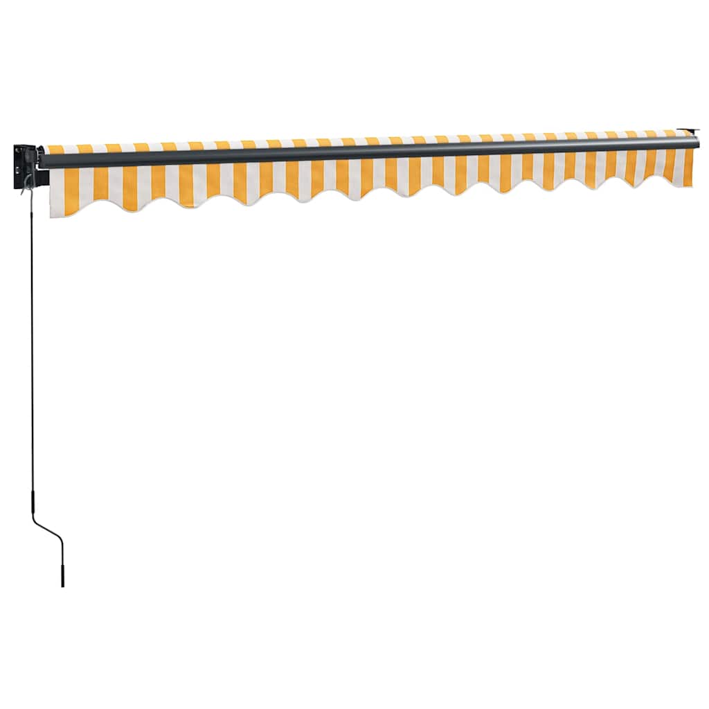 Tenda Retrattile Gialla e Bianca 3x2,5 m in Tessuto e Alluminio