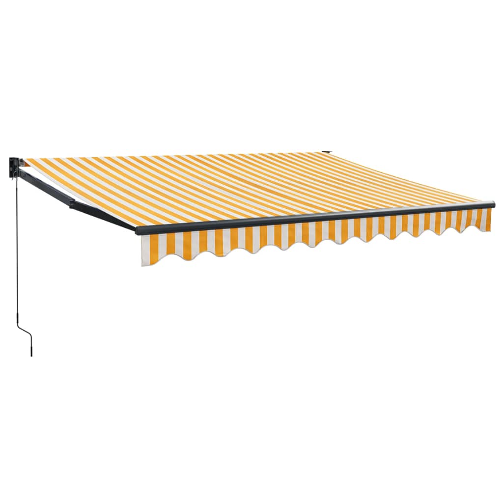 Tenda Retrattile Gialla e Bianca 3,5x2,5 m Tessuto e Alluminio