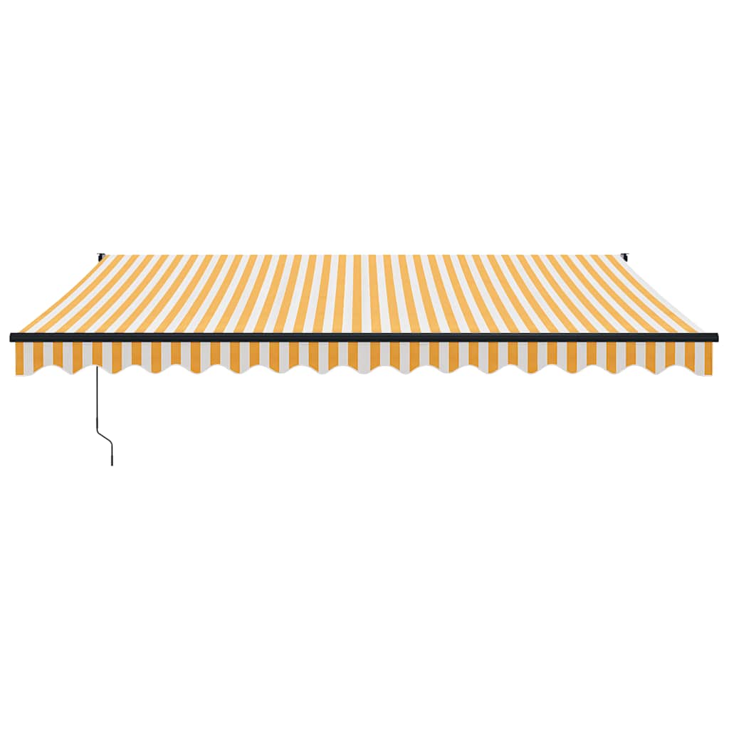 Tenda Sole Retrattile Gialla e Bianca 4x3 m Tessuto e Alluminio
