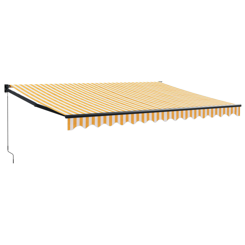 Tenda Retrattile Gialla e Bianca 4,5x3 m in Tessuto e Alluminio