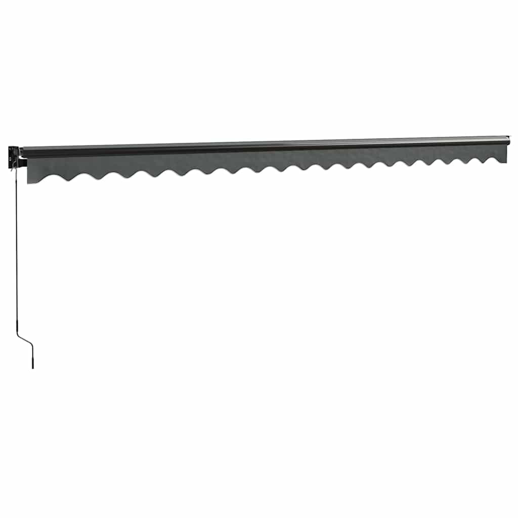 Tenda da Sole Retrattile Antracite 5x3 m in Tessuto e Alluminio