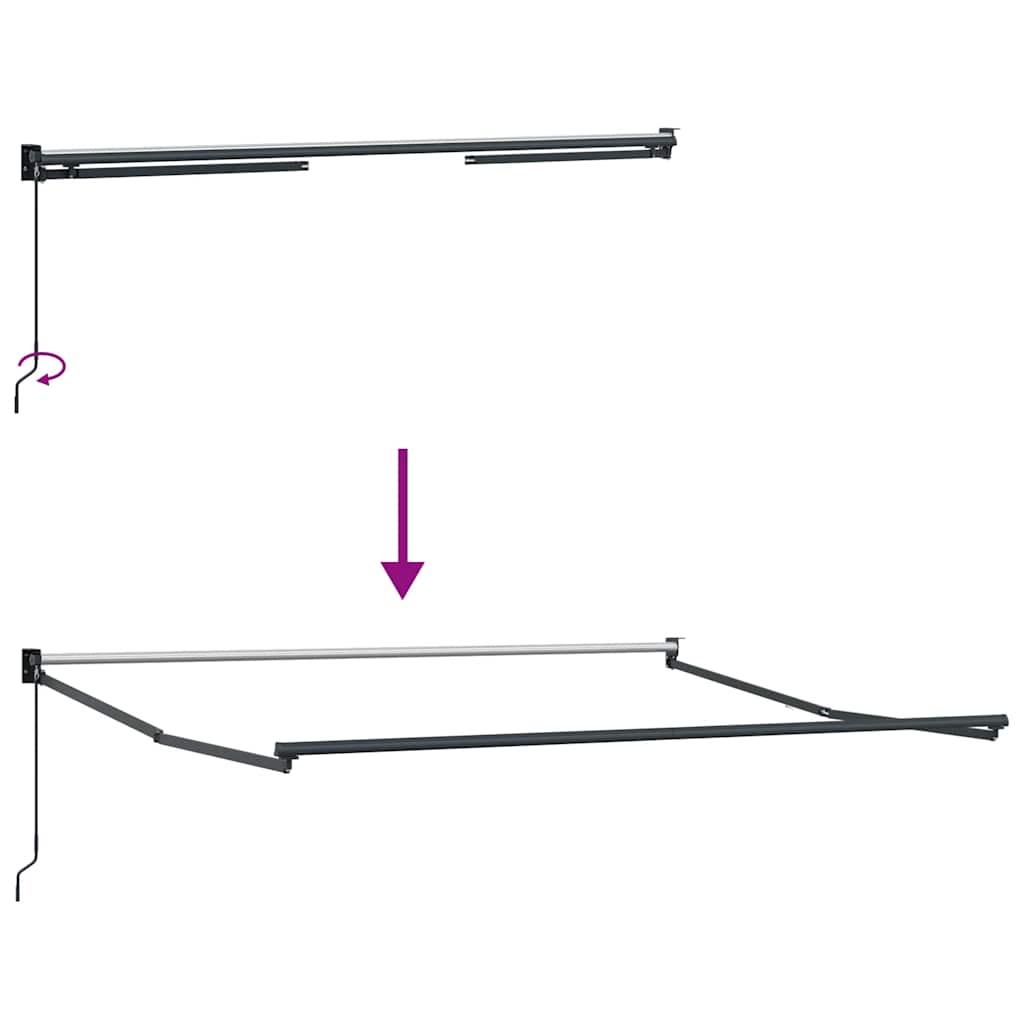 Tenda Retrattile Arancione e Marrone 3x2,5m Tessuto e Alluminio