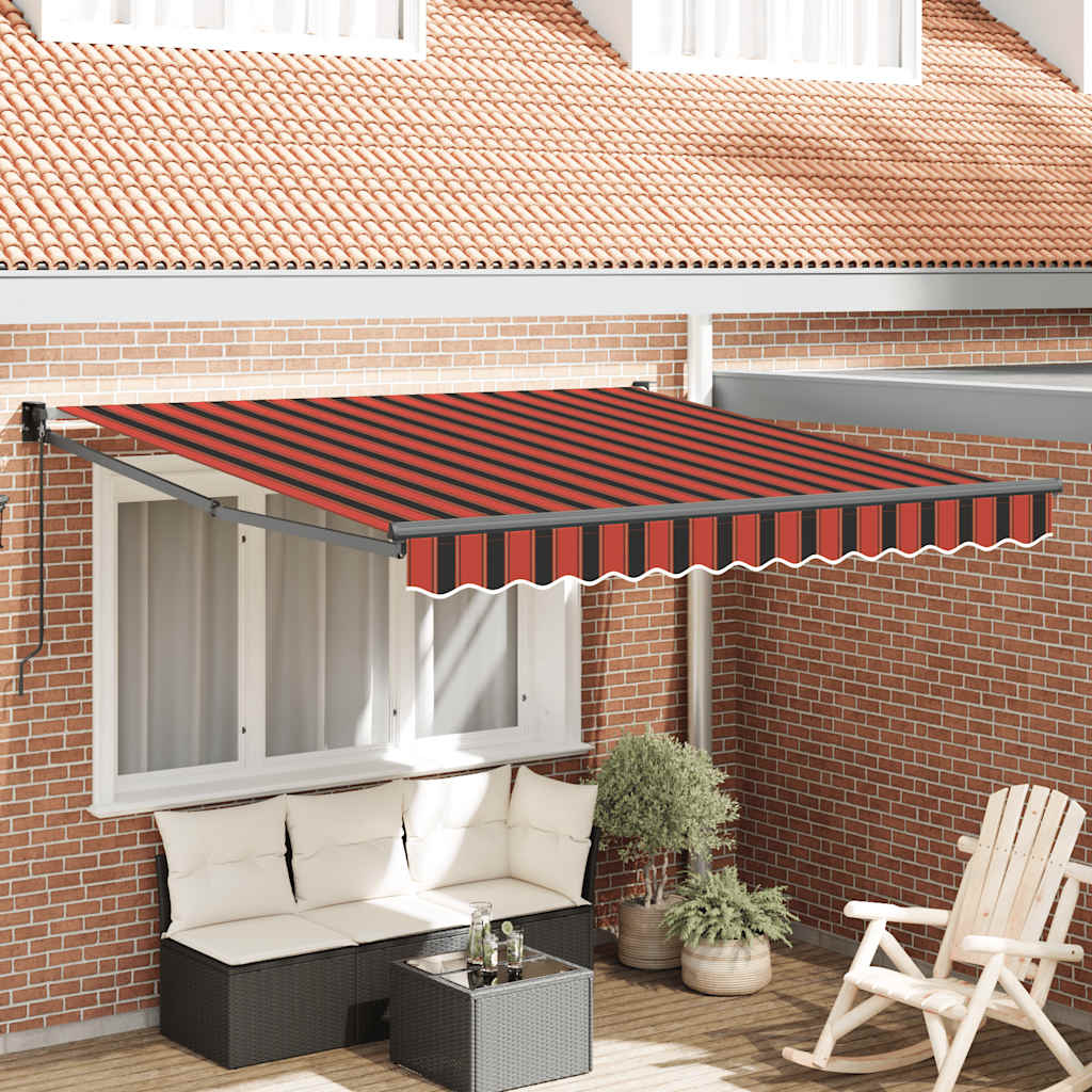 Tenda Retrattile Arancione Marrone 3,5x2,5m Tessuto e Alluminio
