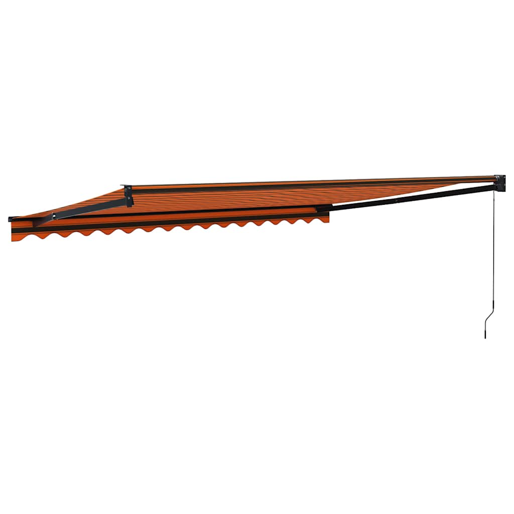 Tenda Retrattile Arancione Marrone 4,5x3 m Tessuto e Alluminio