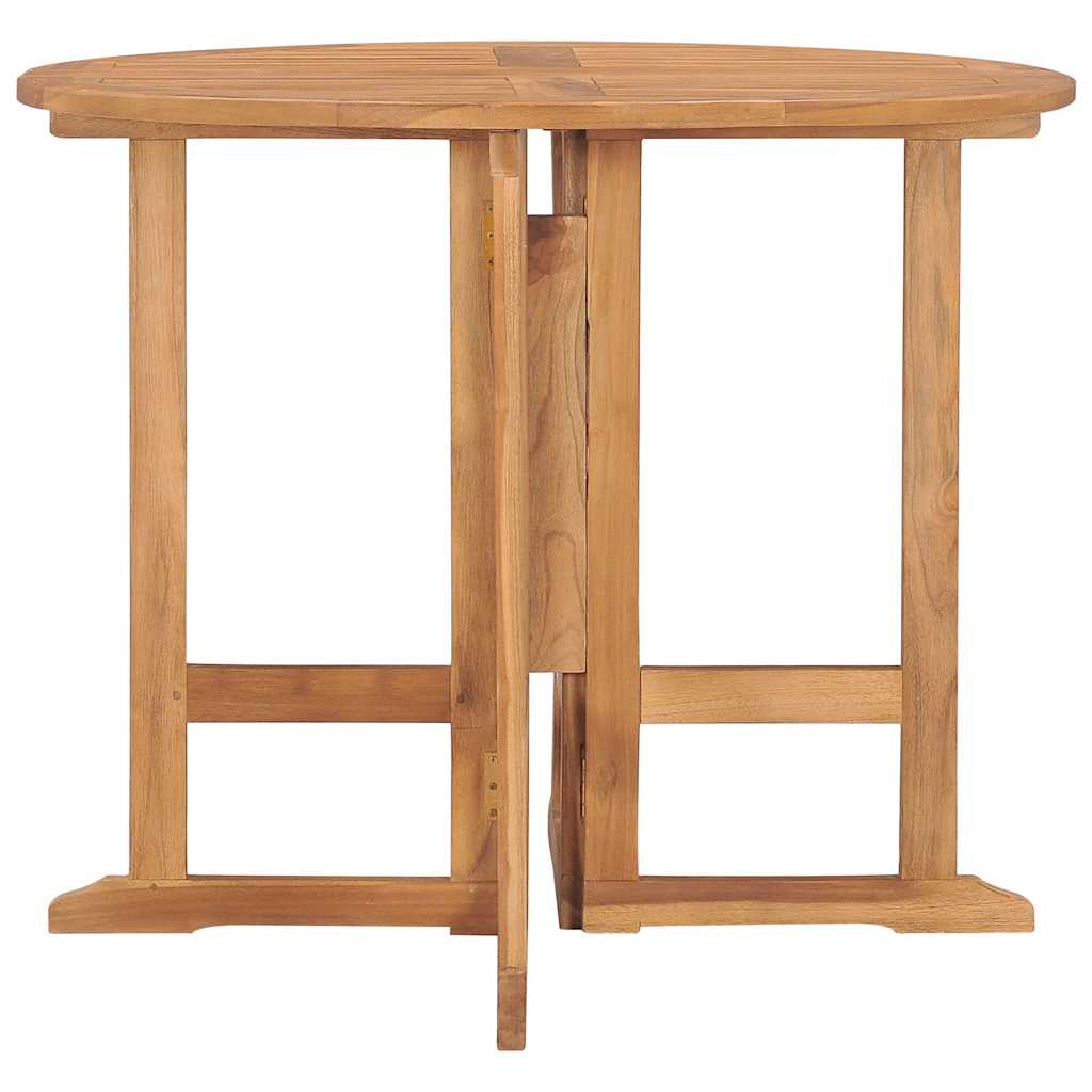Tavolo da Giardino Pieghevole Ø90x75 cm in Massello di Teak