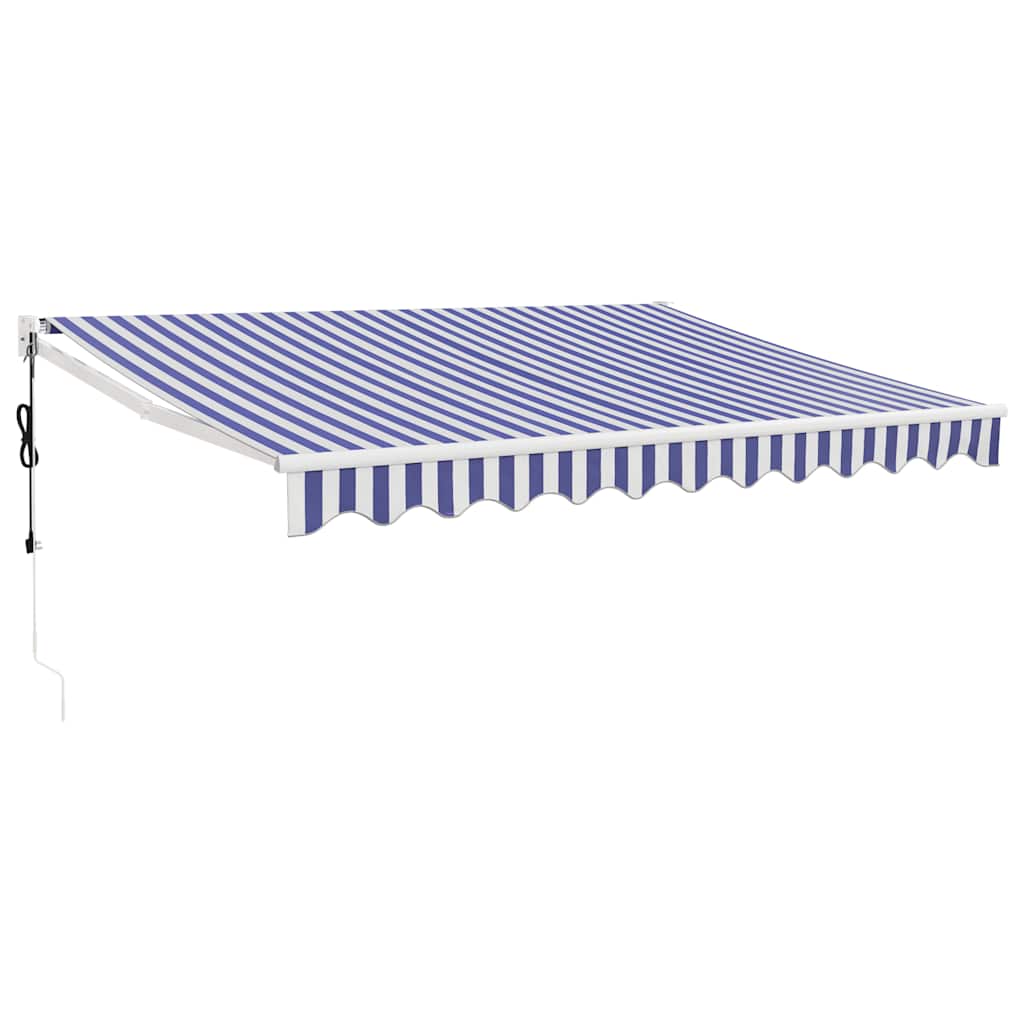 Tenda retrattile Blu e Bianco con Struttura Bianca 3 x 2,5 m