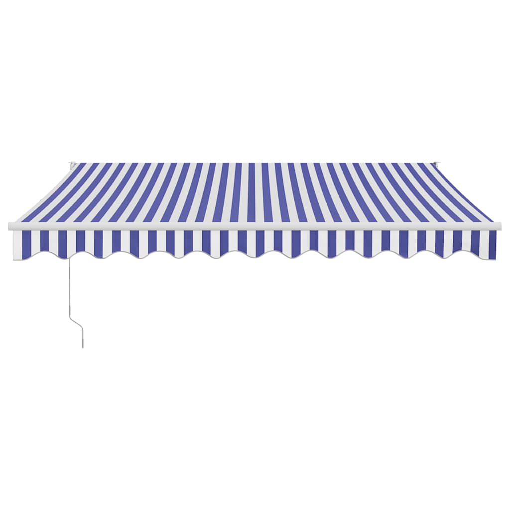 Tenda retrattile Blu e Bianco con Struttura Bianca 3 x 2,5 m