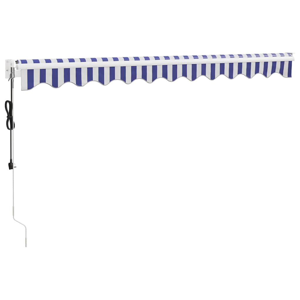 Tenda retrattile Blu e Bianco con Struttura Bianca 3 x 2,5 m