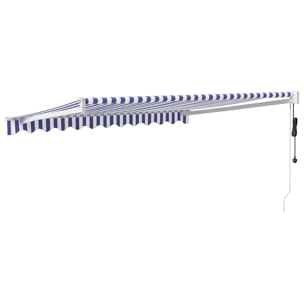 Tenda retrattile Blu e Bianco con Struttura Bianca 3 x 2,5 m