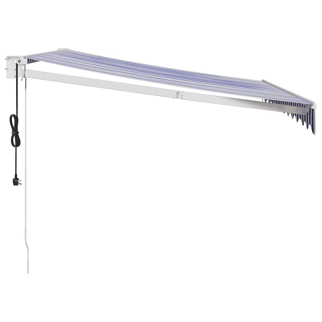 Tenda retrattile Blu e Bianco con Struttura Bianca 3 x 2,5 m