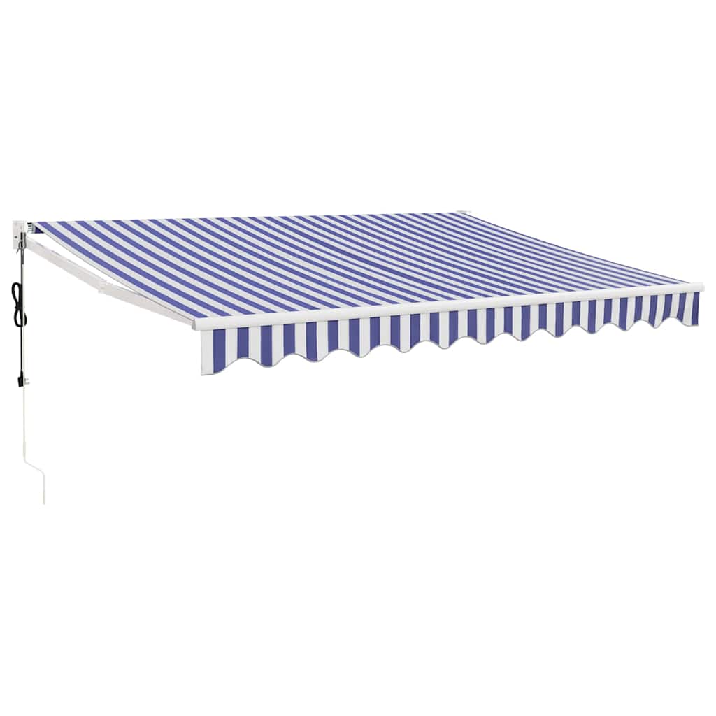 Tenda retrattile Blu e Bianco con Struttura Bianca 3,5 x 2,5 m