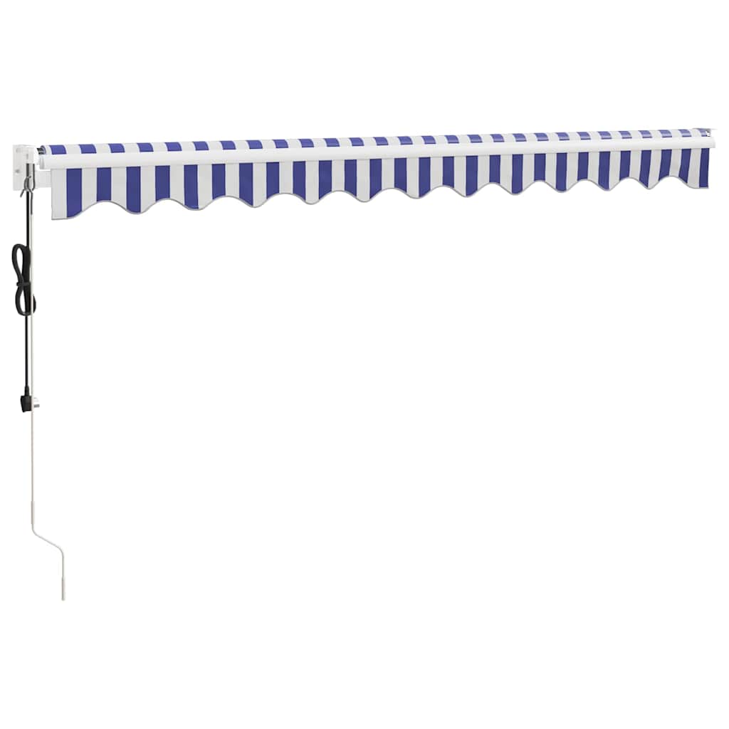 Tenda retrattile Blu e Bianco con Struttura Bianca 3,5 x 2,5 m