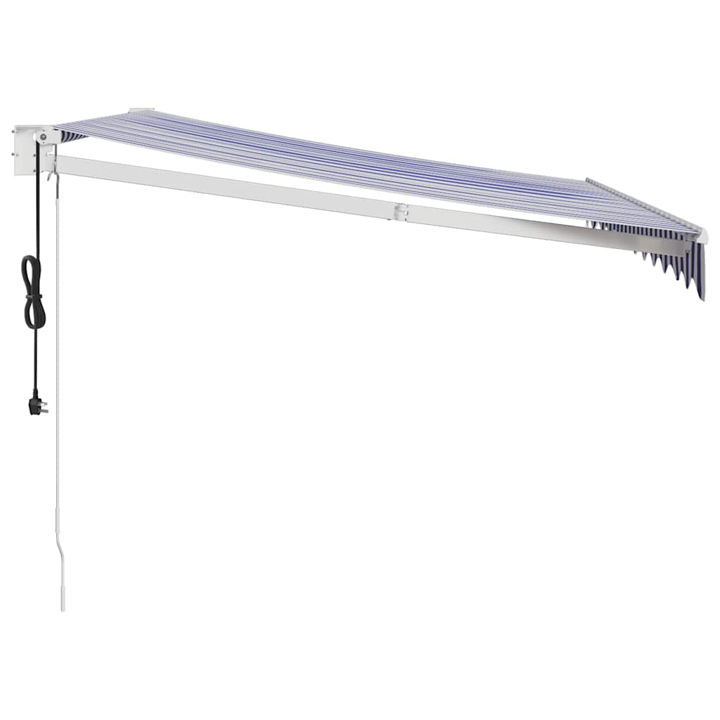 Tenda retrattile Blu e Bianco con Struttura Bianca 3,5 x 2,5 m
